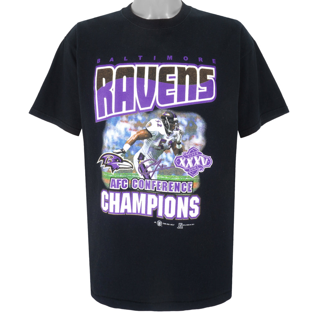NFL - Ravens Baltimore Super Bowl 35th Champs T-Shirt 2001 X-Large Vintage Retro Football