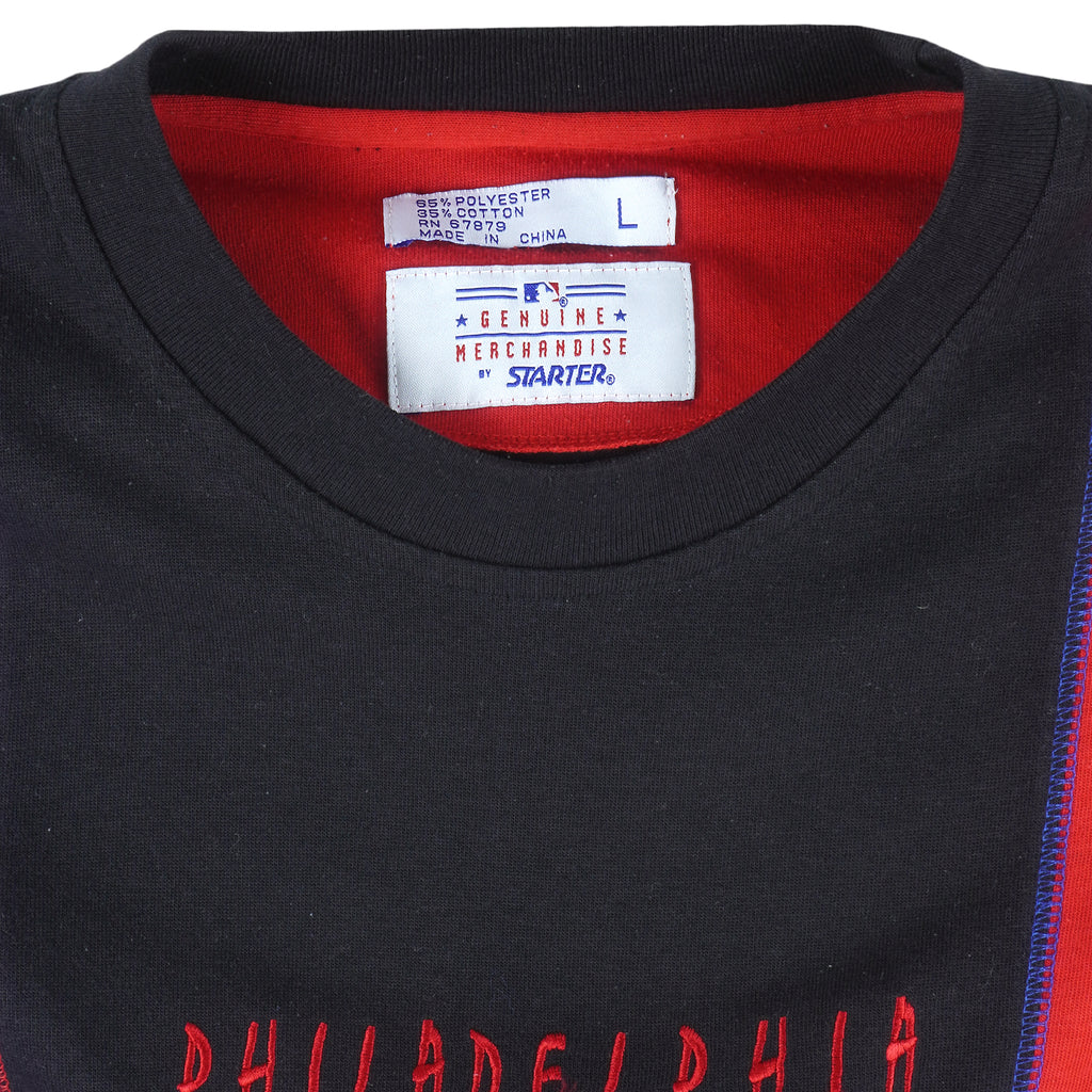 Starter - Philadelphia Phillies Embroidered T-Shirt 1990s Large Vintage Retro Baseball