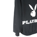 Playboy - Black Big Logo Sweatshirt 1990s X-Large Vintage Retro