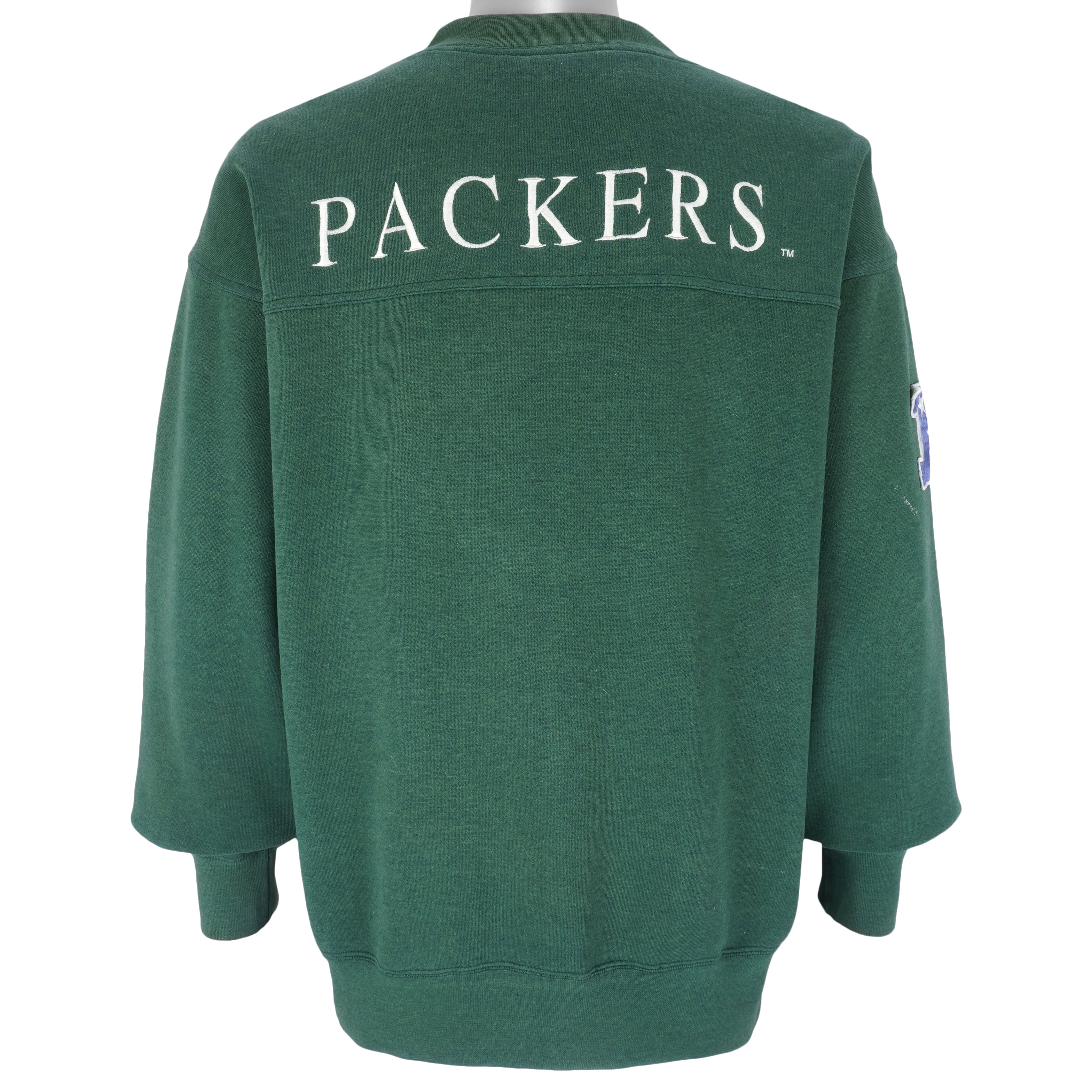NFL (Lee) - Green Bay Packers Embroidered Crew Neck Sweatshirt 1990s Large Vintage Retro Football