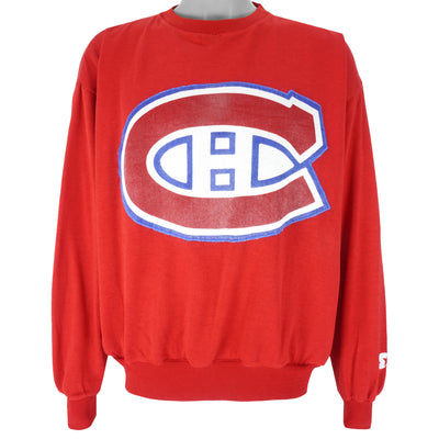 Starter - Montreal Canadiens Hockey Crew Neck Sweatshirt 1990s X-Large