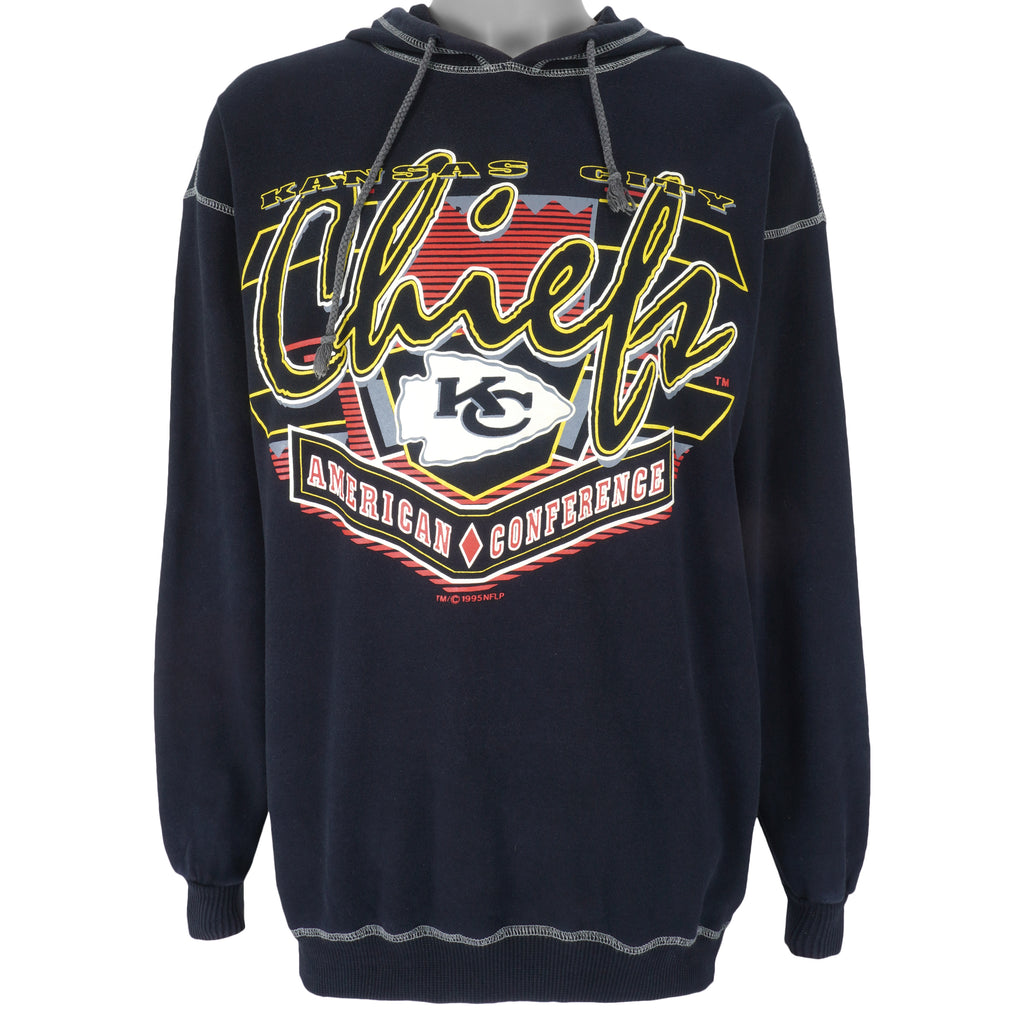 NFL - Kansas City Chiefs Hooded Sweatshirt 1995 Large Vintage Retro Football