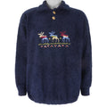 Vintage - Moose Embroidered Fleece Sweatshirt 1990s Large Vintage Retro
