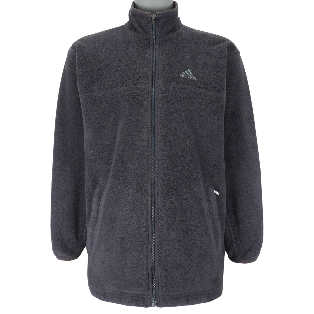 Adidas - Embroidered Zip-Up Fleece Jacket 1990s Small Vintage Retro