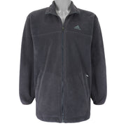Adidas - Embroidered Zip-Up Fleece Jacket 1990s Small Vintage Retro