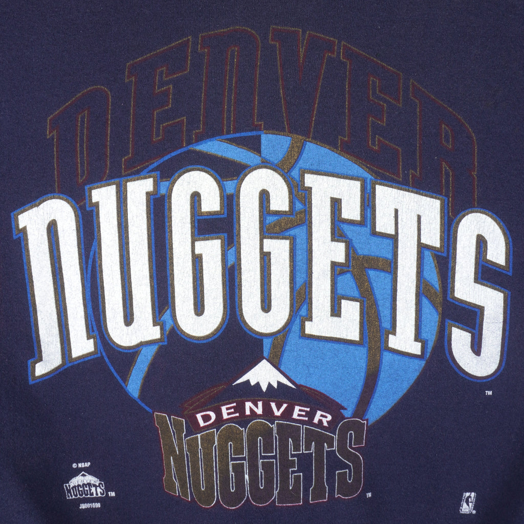 NBA (Artex) - Denver Nuggets Crew Neck Sweatshirt 1990s Large Vintage Retro Basketball