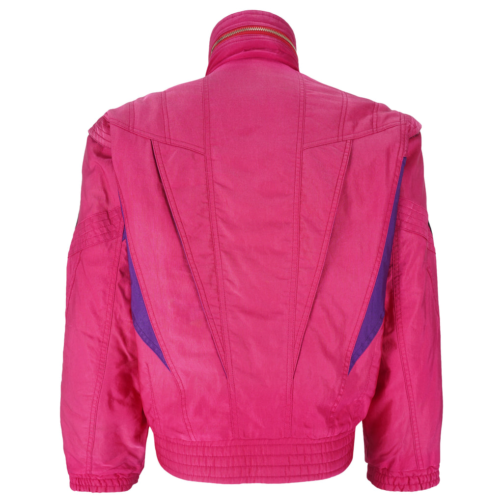 Ellesse - Pink Zip & Button-Up Jacket 1990s Medium Vintgae Retro