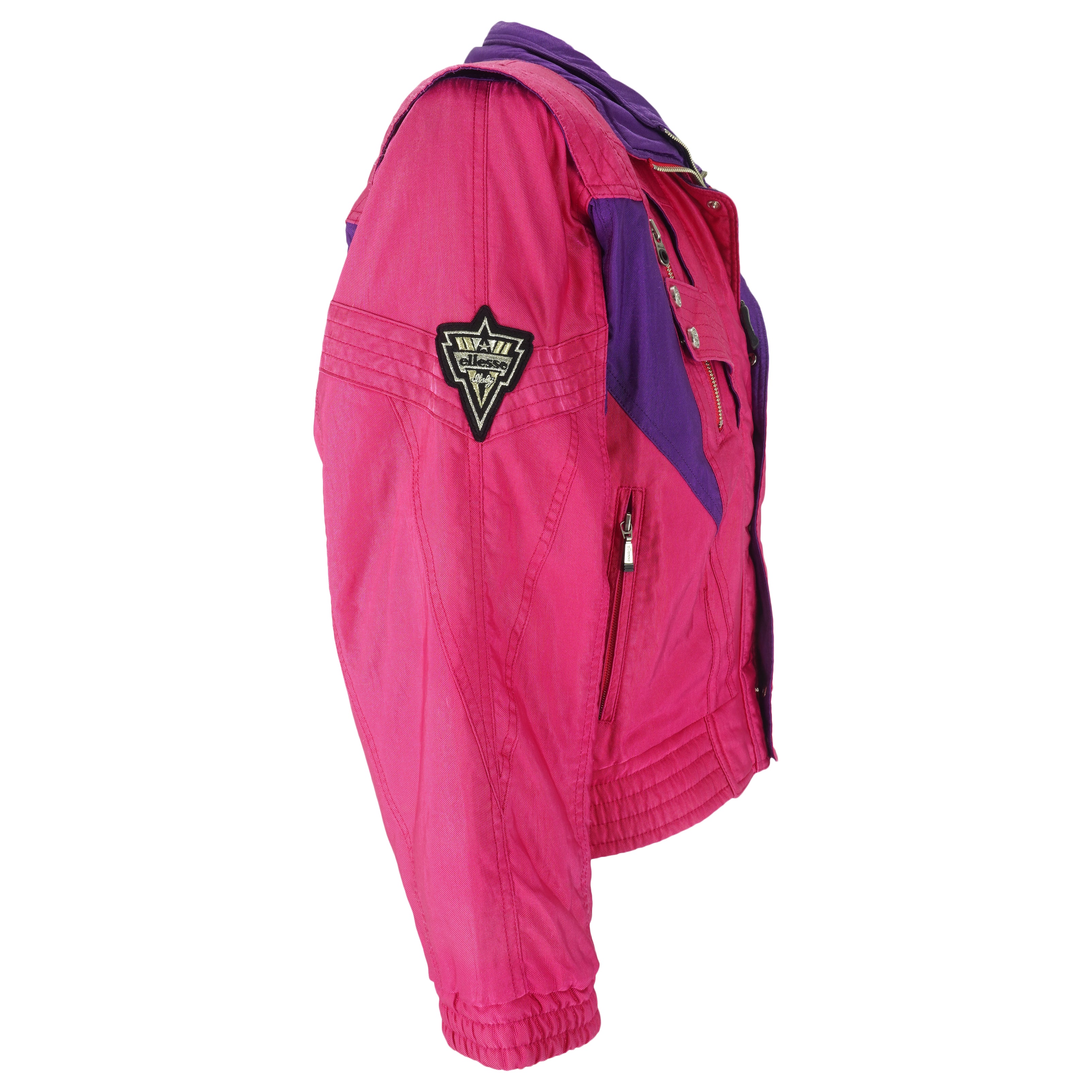 Ellesse - Pink Zip & Button-Up Jacket 1990s Medium Vintgae Retro