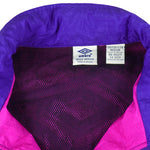 Umbro - Pink & Blue Zip-Up Windbreaker 1990s Medium Vintage Retro