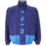 Nike - Blue Zip-Up Windbreaker 1990s Medium Vintage Retro