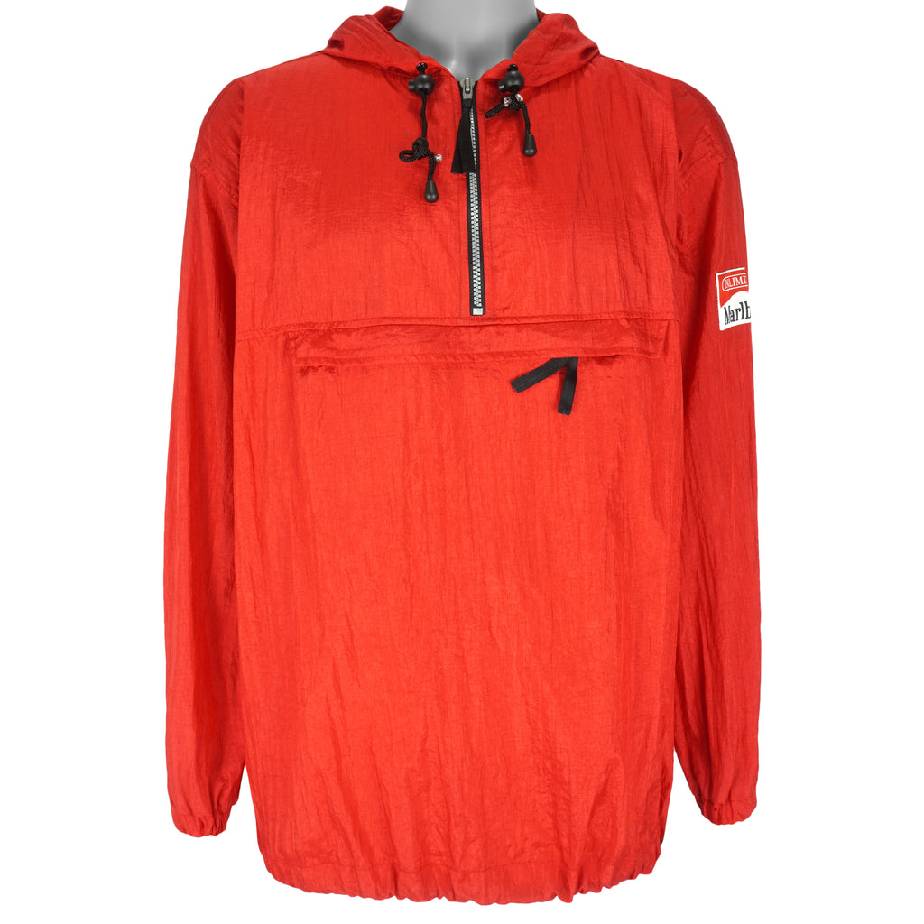 Vintage (Marlboro) - Red Hooded Pullover Windbreaker 1990s Medium Vintage Retro