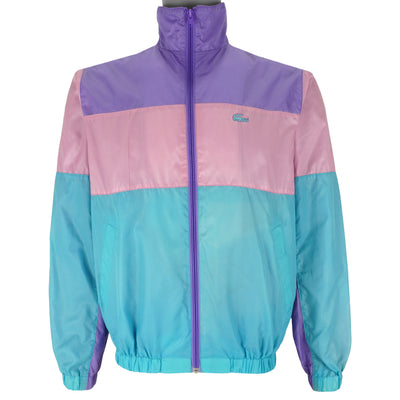 Lacoste - Tricolor Pink Purple Teal Zip-Up Windbreaker 1980s Medium