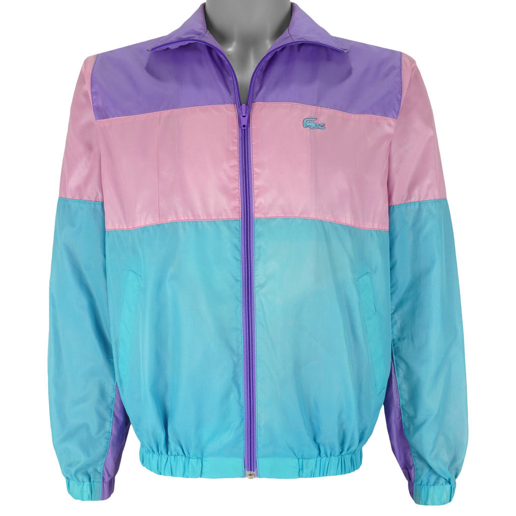 Lacoste - Tricolor Zip-Up Windbreaker 1990s Medium Vintage Retro