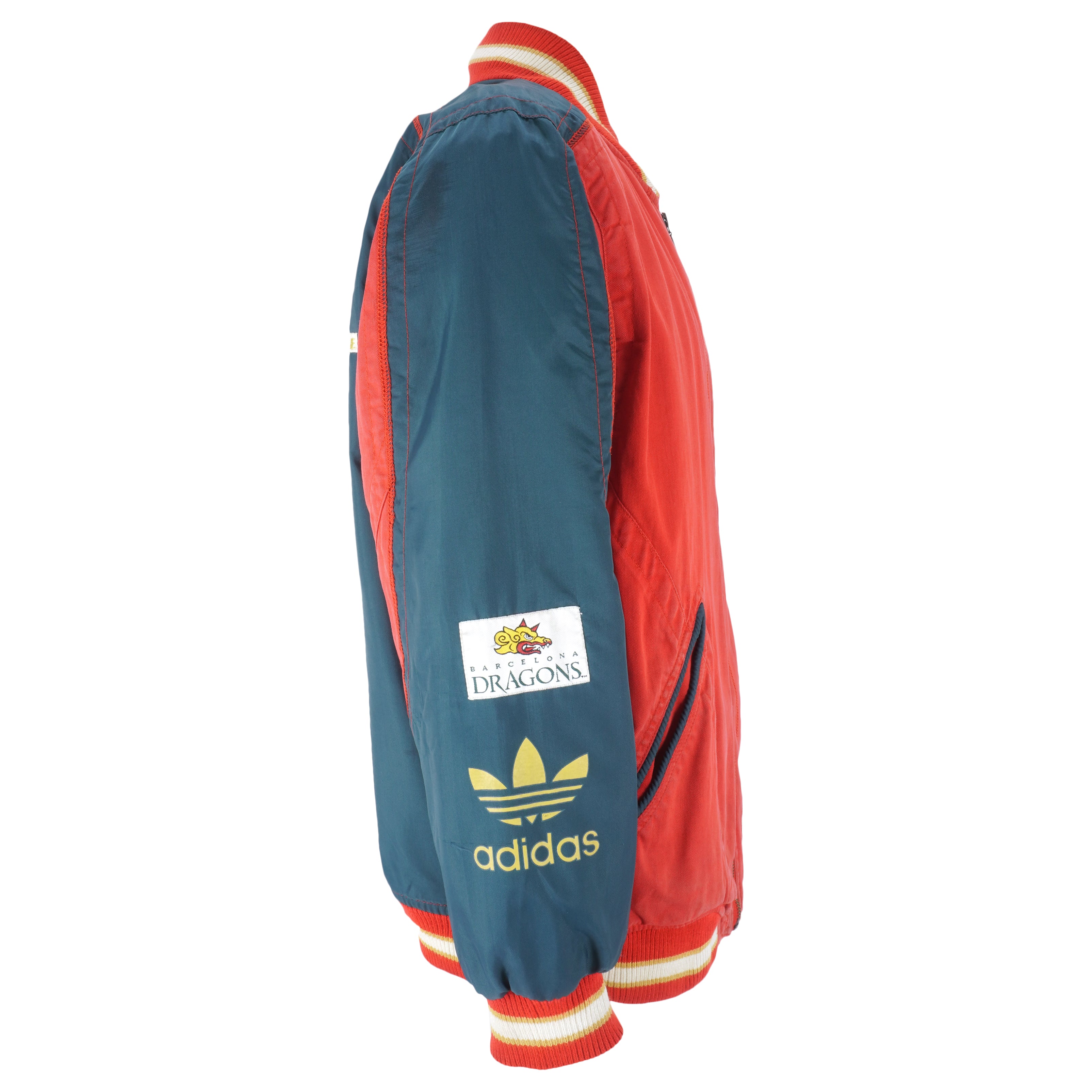 Adidas - Dragons Barcelona NFL Europe Embroidered Jacket 1990s Large Vintage Retro Football