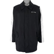 Nike - ฺBlack Zip-Up Big Logo Windbreaker 1990s Large Vintage Retro