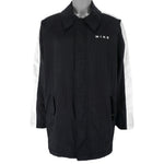 Nike - ฺBlack Zip-Up Big Logo Windbreaker 1990s Large Vintage Retro