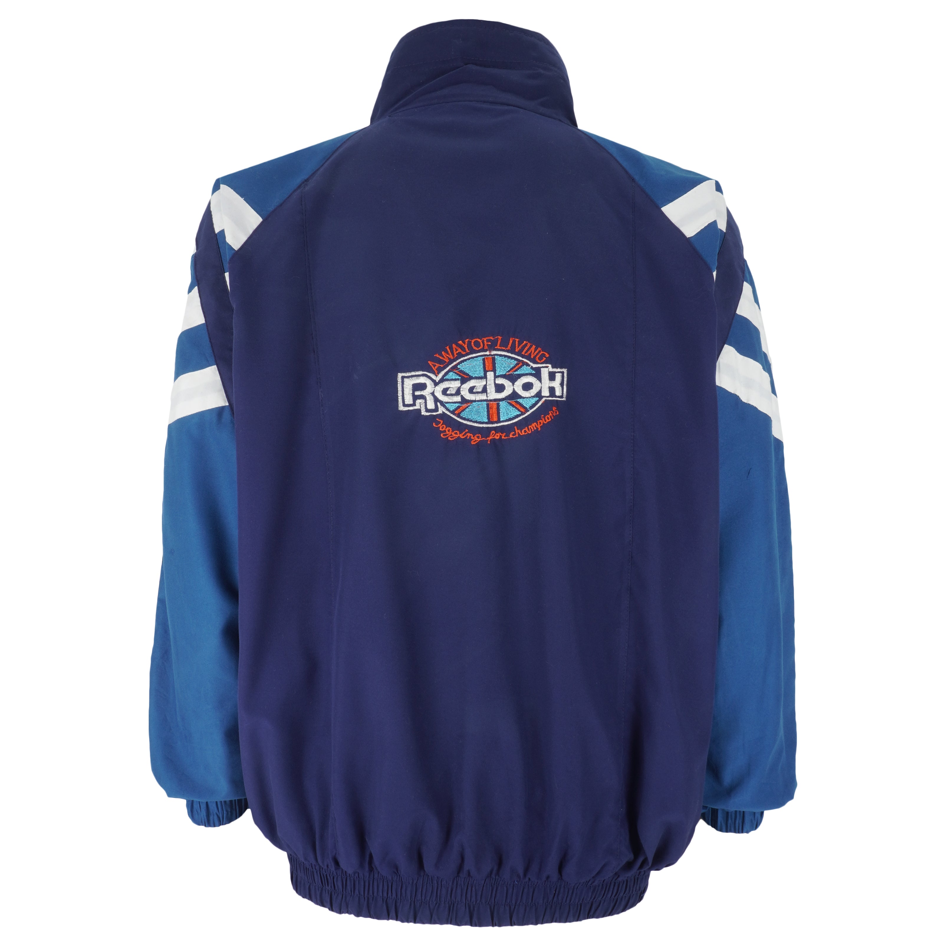Reebok - Blue Big Logo Windbreaker 1990s X-Large Vintage Retro
