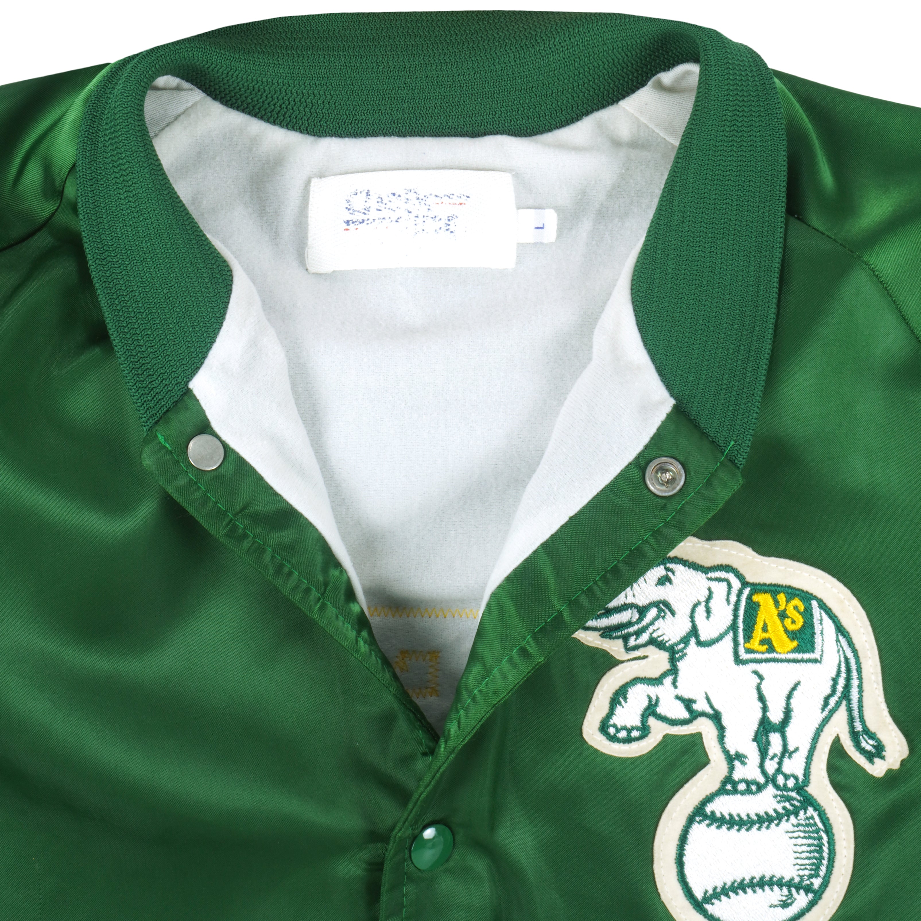 MLB (Chalk Line) - Oakland Athletics Satin Jacket 1990s Large Vintage Retro Baseball