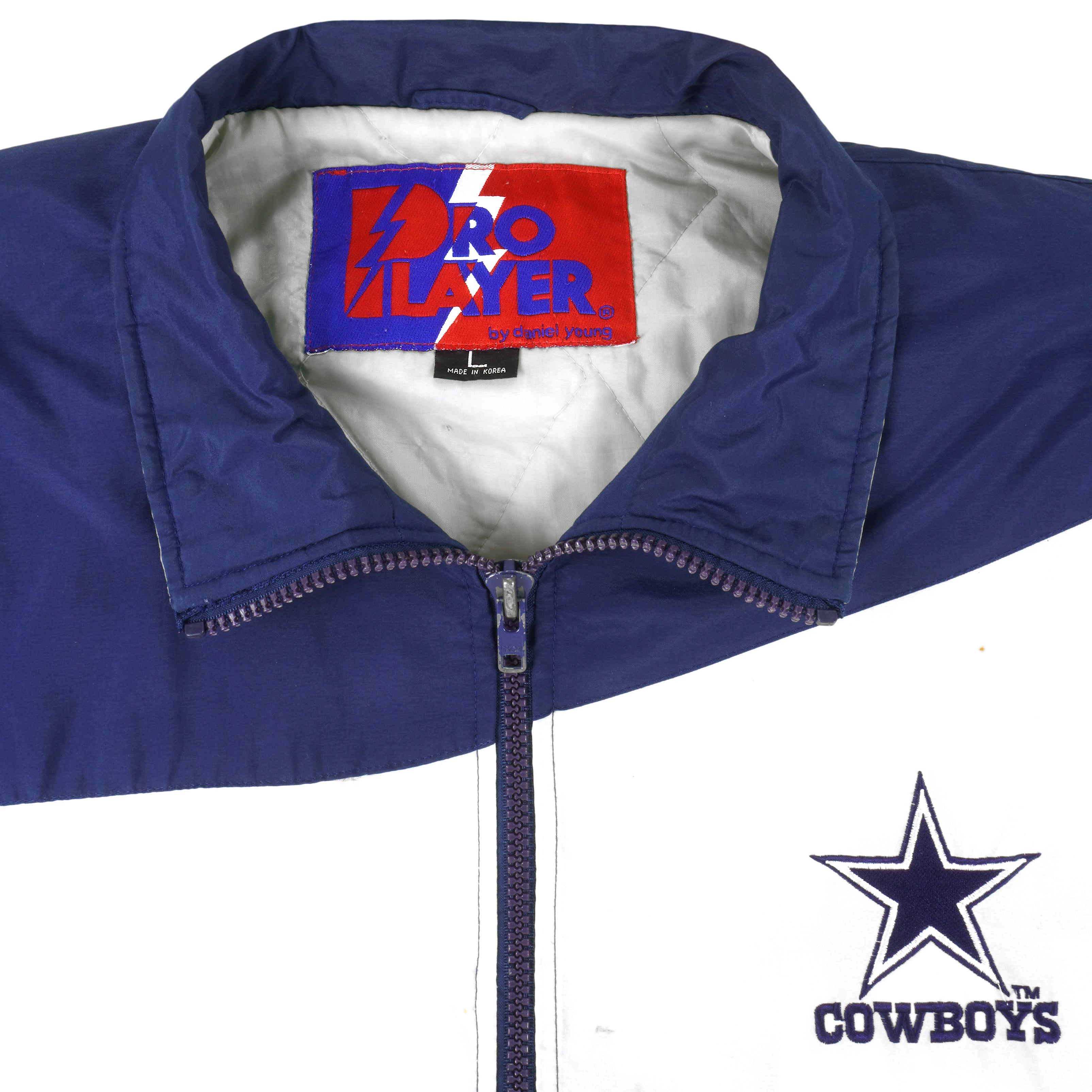 NFL (Pro Player) - Dallas Cowboys Embroidered Jacket 1990s Large Vintage Retro Football