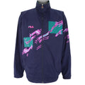 Fila - Blue Zip-Up Windbreaker 1990s 3X-Large Vintage Retro
