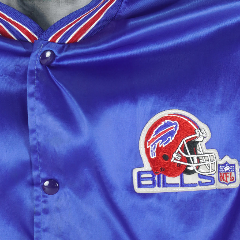 NFL (Swingster) - Buffalo Bills Button-up Satin Jacket 1980s Large Vintage Retro Football