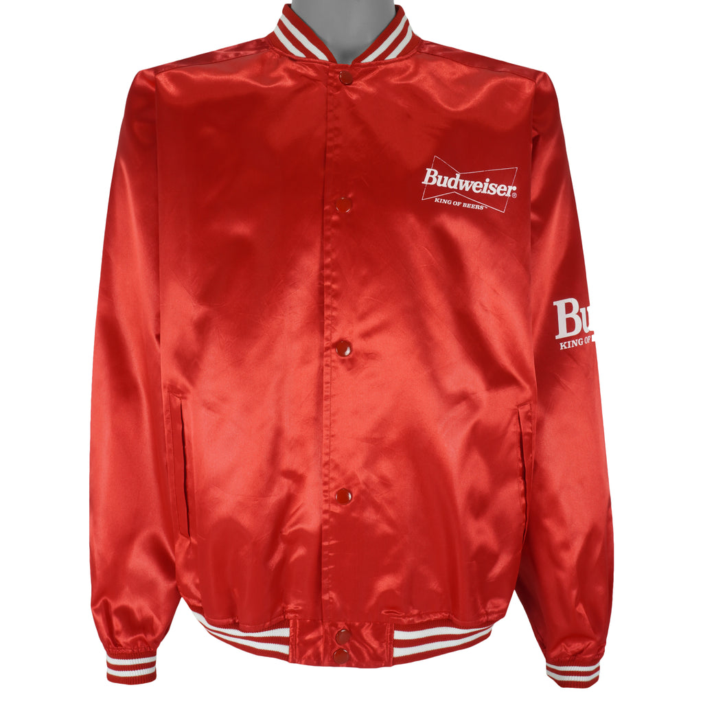Vintage - Budweiser Button-Up Satin Jacket 1990s Large Vintage Retro