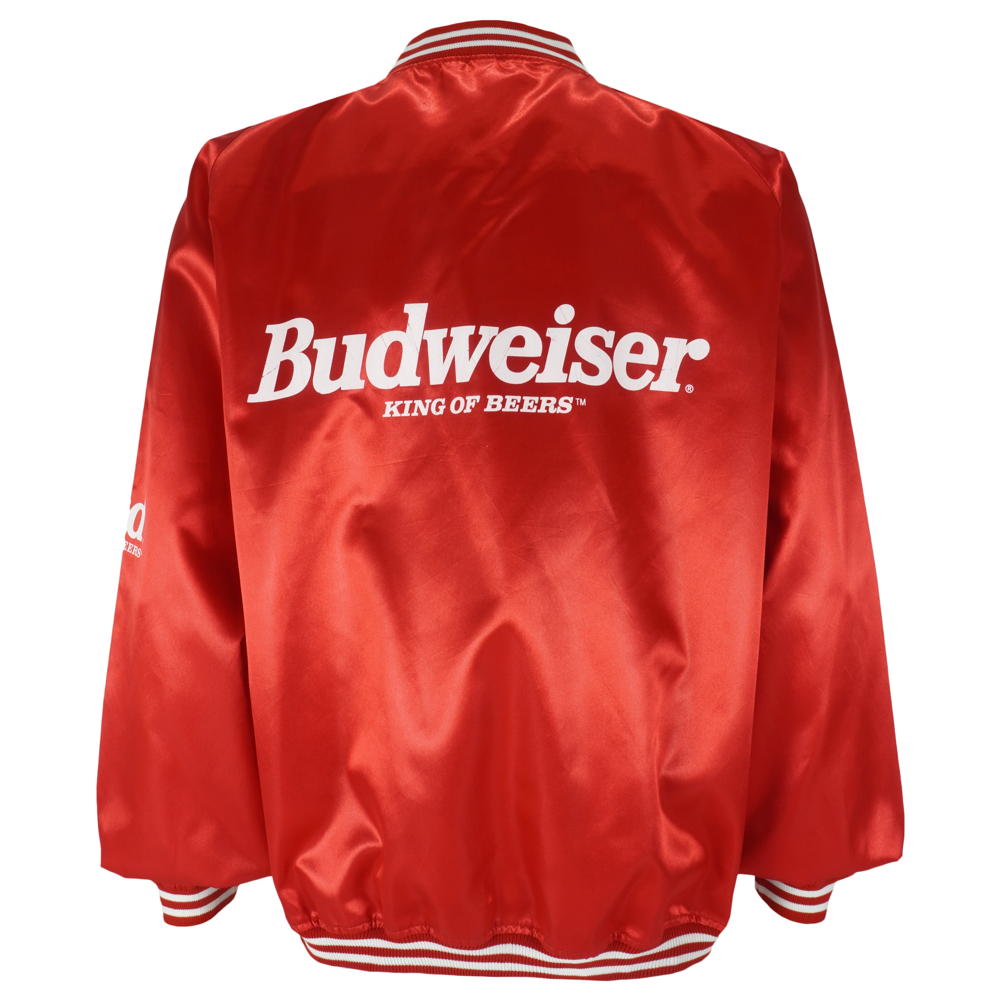 Vintage - Budweiser Button-Up Satin Jacket 1990s Large Vintage Retro