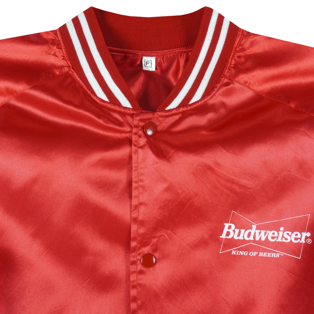 Vintage - Budweiser Button-Up Satin Jacket 1990s Large Vintage Retro