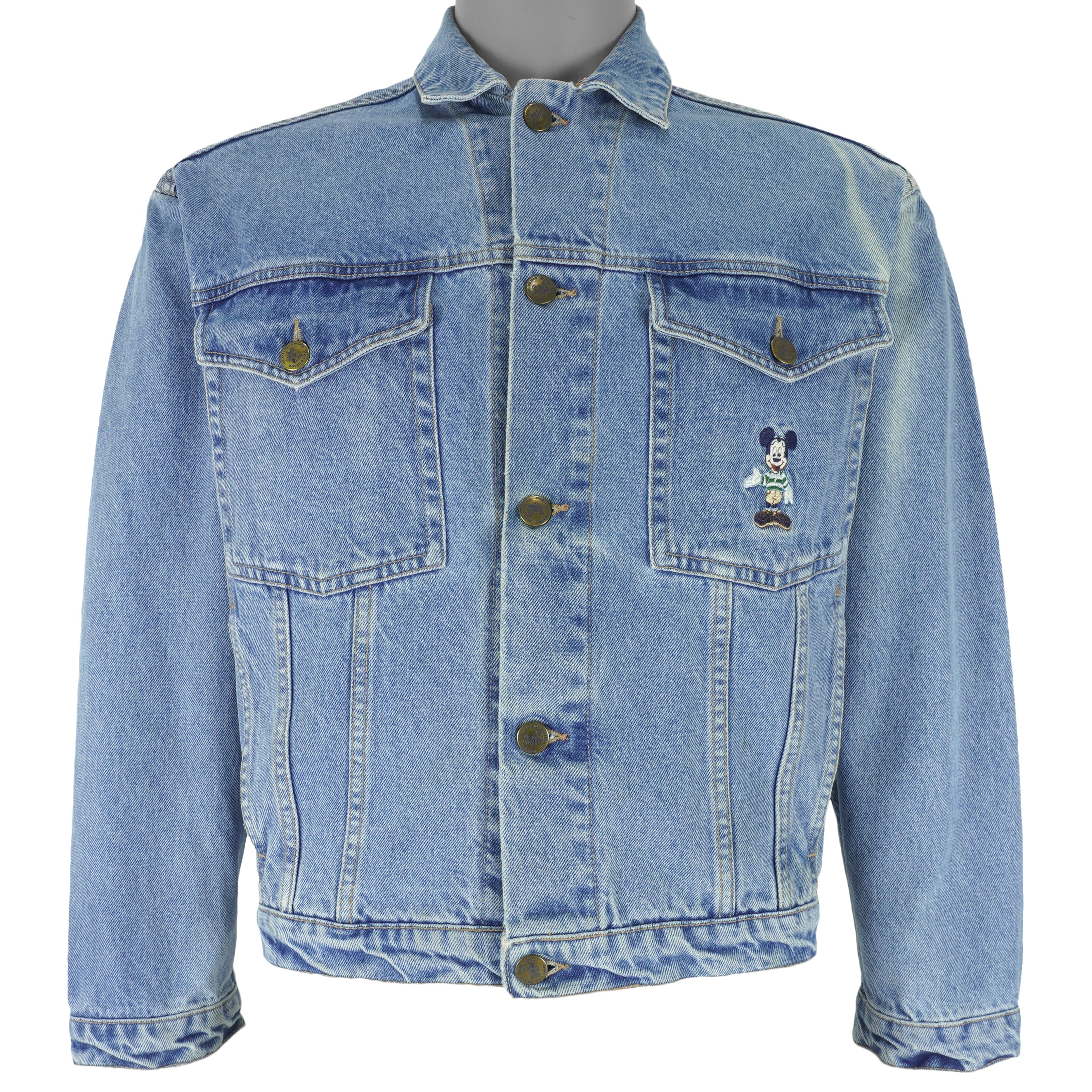 Disney (Donaldson) - Athletic Mickey Mouse Embroidered Jacket 1990s Medium Vintage Retro Sports