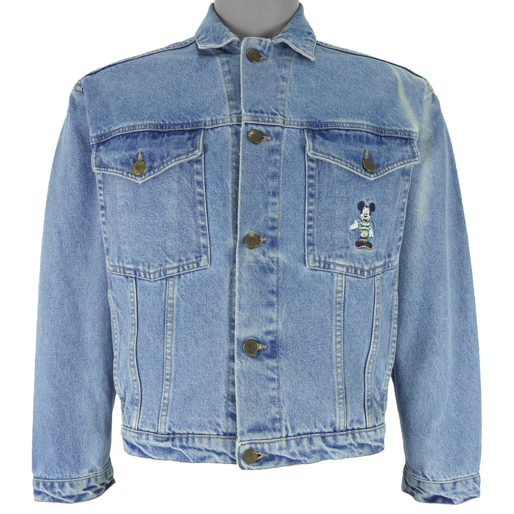 Disney (Donaldson) - Athletic Mickey Mouse Embroidered Jacket 1990s Medium Vintage Retro Sports