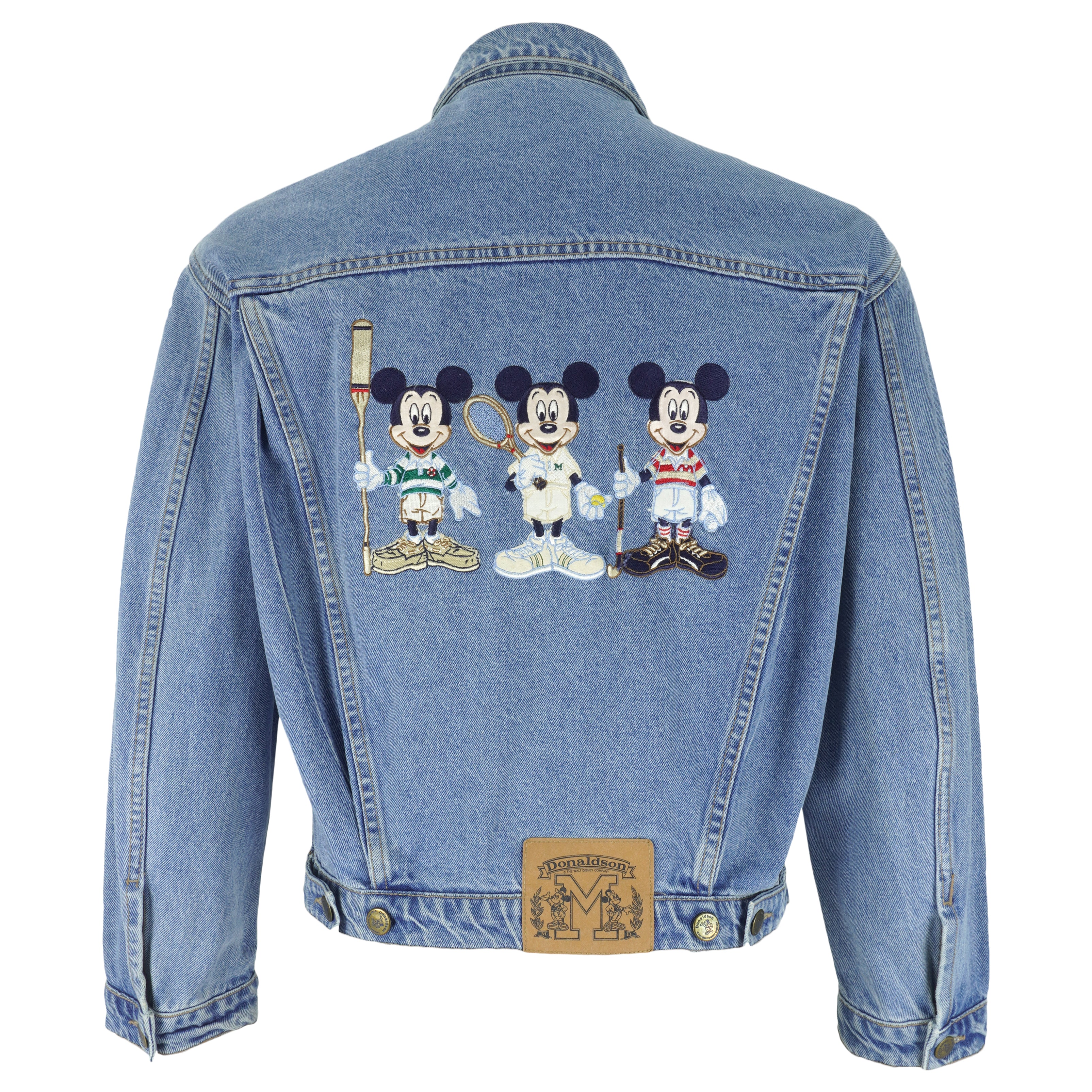 Disney (Donaldson) - Athletic Mickey Mouse Embroidered Jacket 1990s Medium Vintage Retro Sports