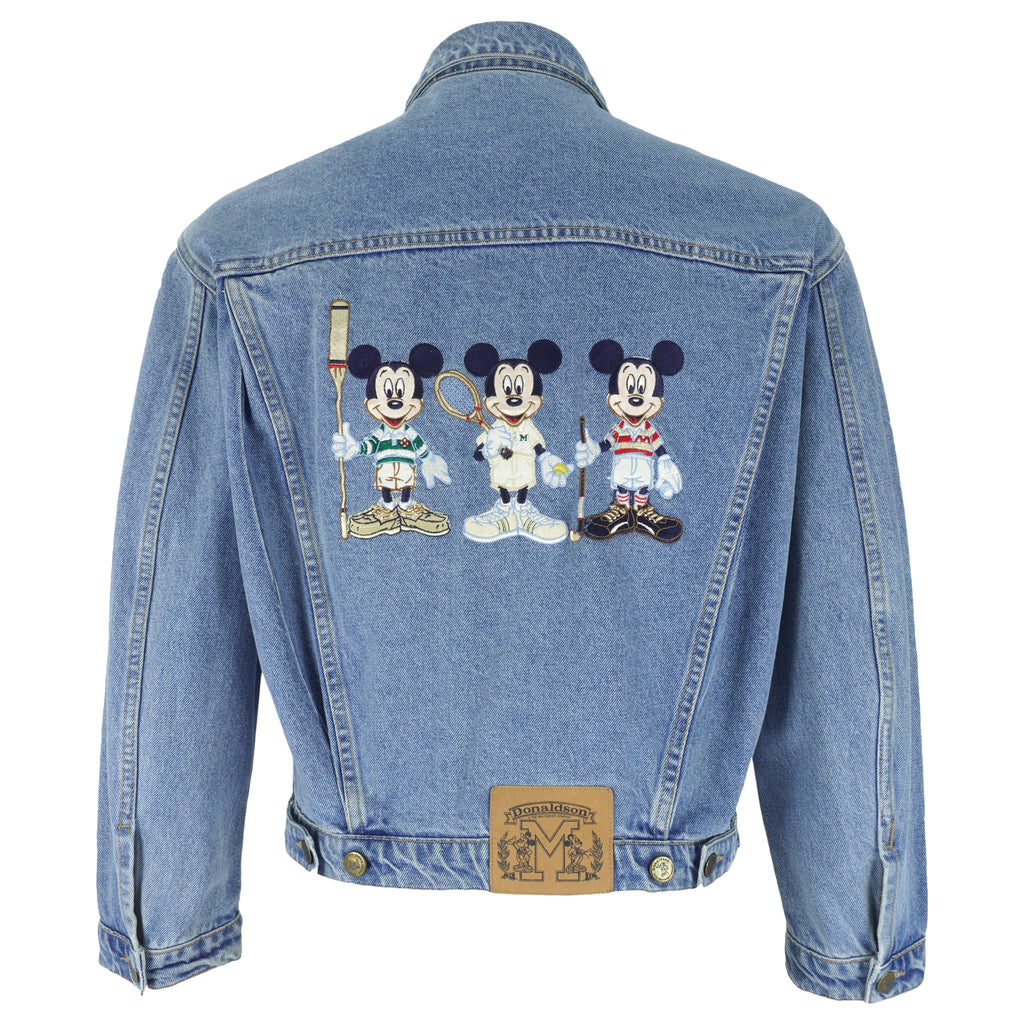 Disney (Donaldson) - Athletic Mickey Mouse Embroidered Jacket 1990s Medium Vintage Retro Sports