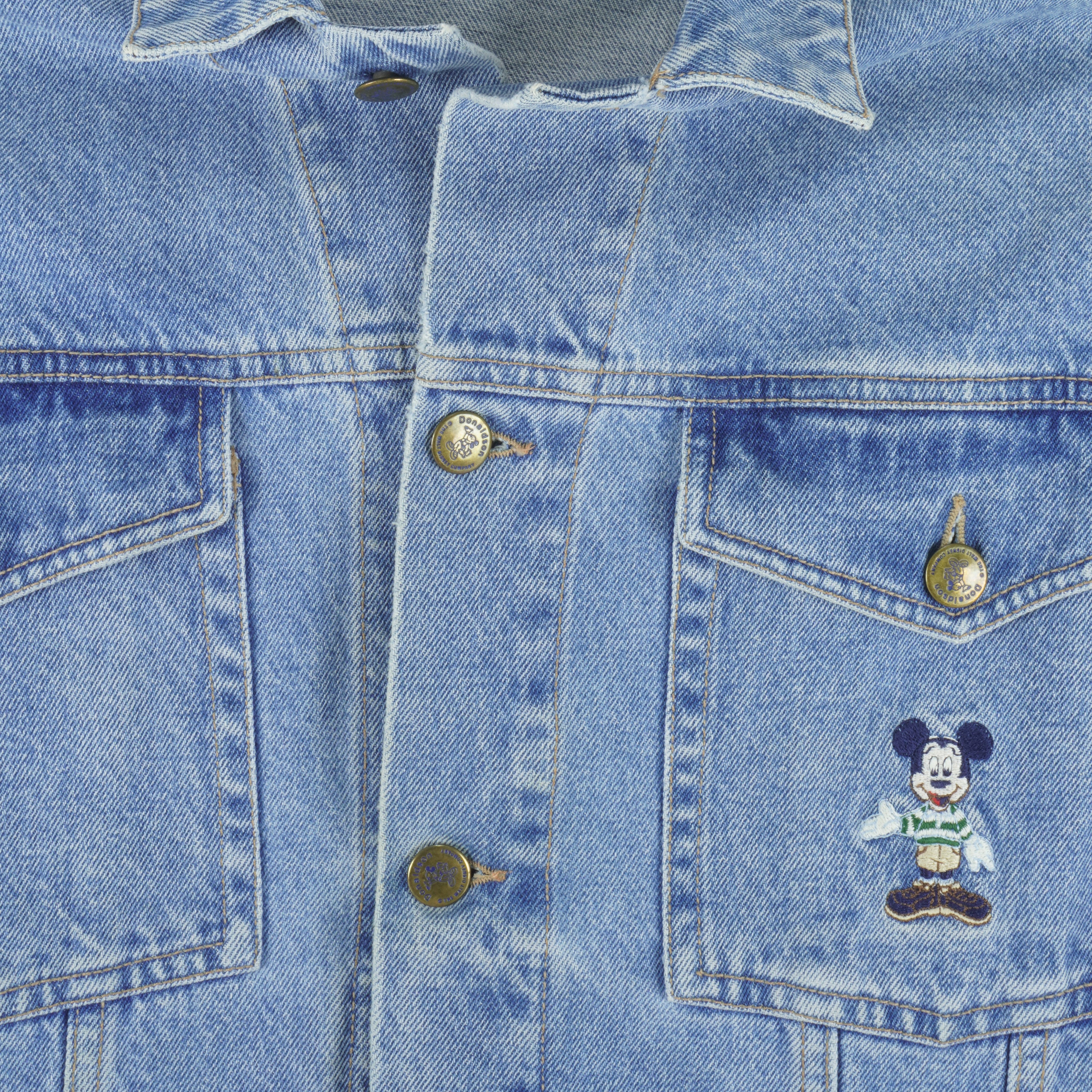 Disney (Donaldson) - Athletic Mickey Mouse Embroidered Jacket 1990s Medium Vintage Retro Sports