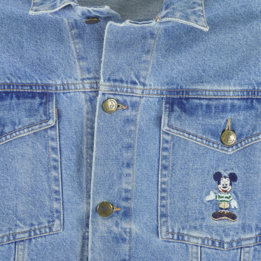 Disney (Donaldson) - Athletic Mickey Mouse Embroidered Jacket 1990s Medium Vintage Retro Sports