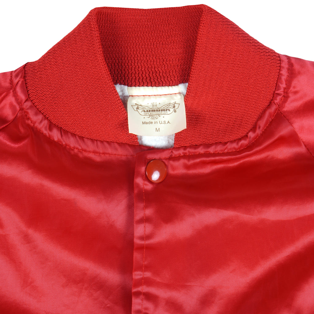 Vintage (Aubura) - Red Subway Satin Jacket 1990s Medium Vintage Retro