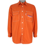 Budweiser - Orange Long Sleeved Shirt 1990s Medium