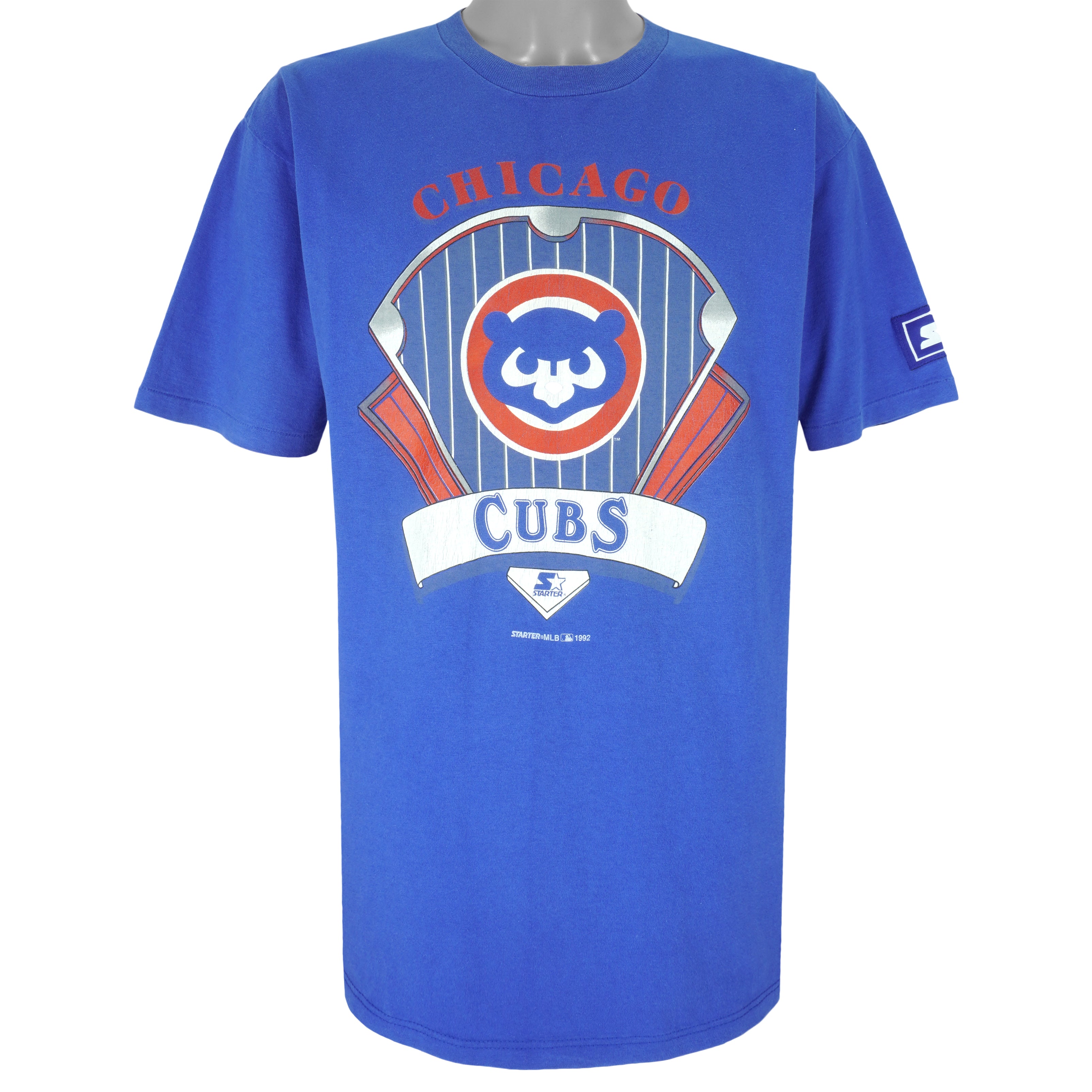 Starter - Chicago Cubs Big Logo T-Shirt 1992 Large Vintage Retro Baseball