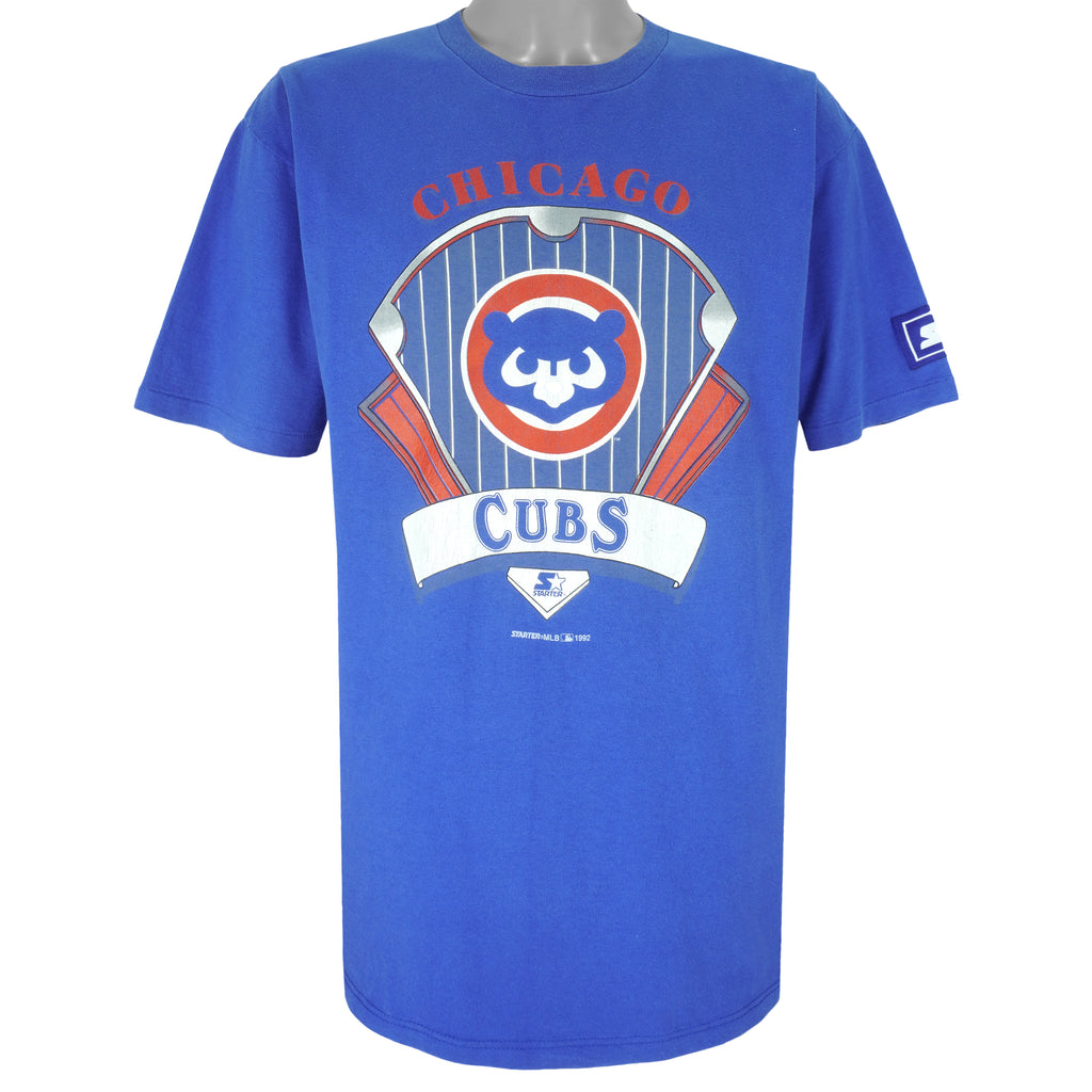 Starter - Chicago Cubs Big Logo T-Shirt 1992 Large Vintage Retro Baseball