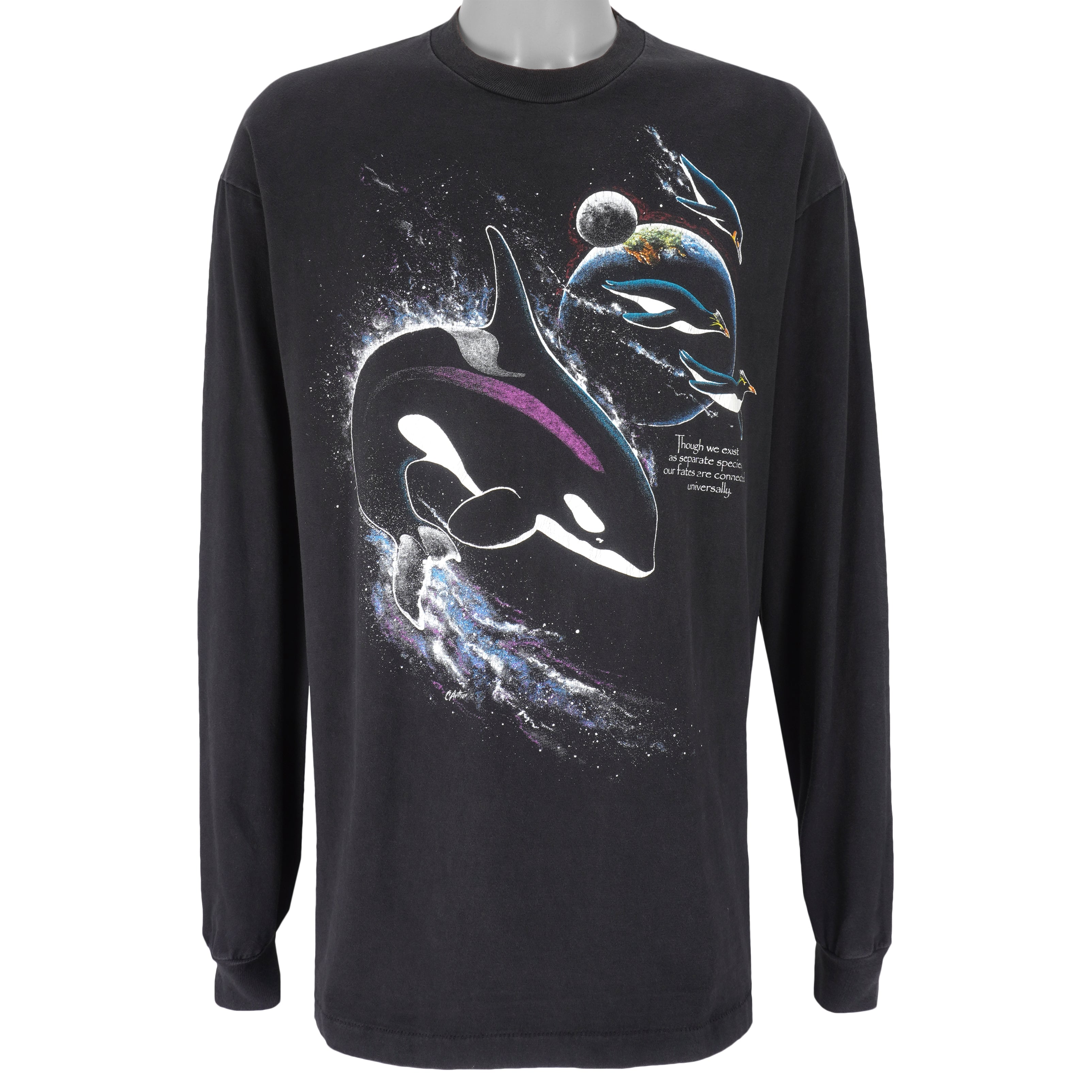Vintage - Galaxy Sea Life Long Sleeved Shirt 1990s X-Large Vintage Retro