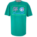 MLB (Waves) - Green Toronto Blue Jays T-shirt 1990 X-Large Vintage Retro Baseball