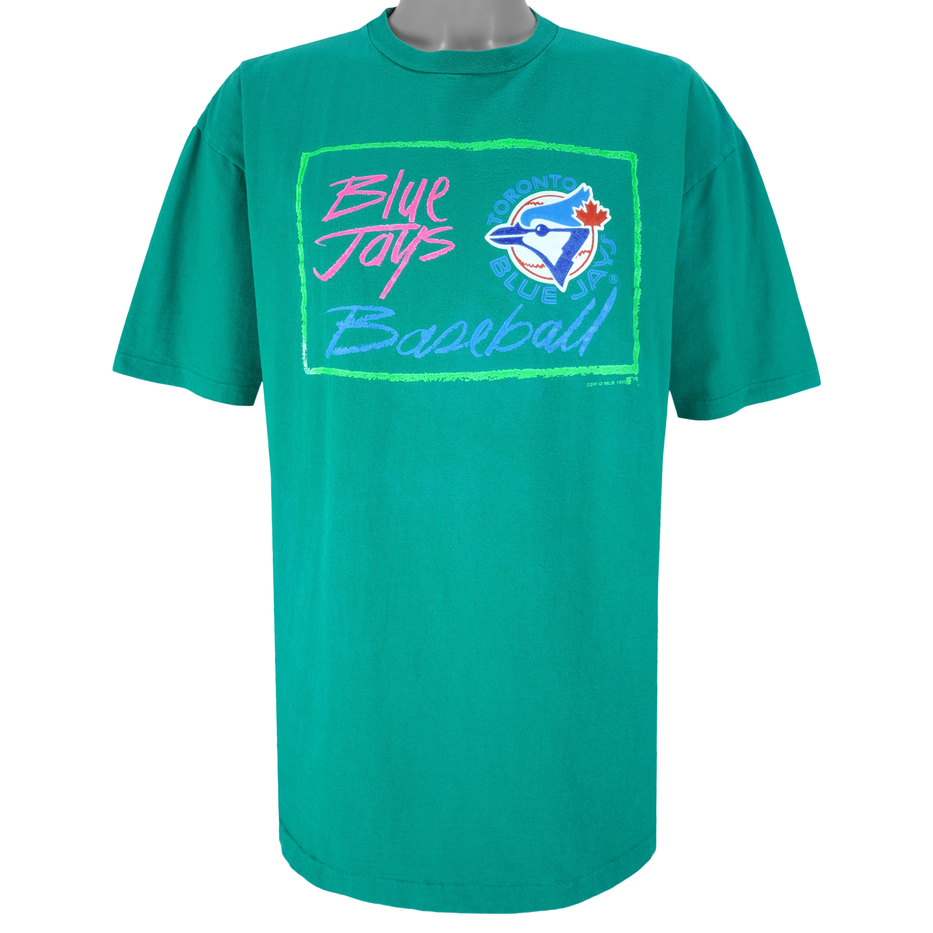 MLB (Waves) - Green Toronto Blue Jays T-shirt 1990 X-Large Vintage Retro Baseball
