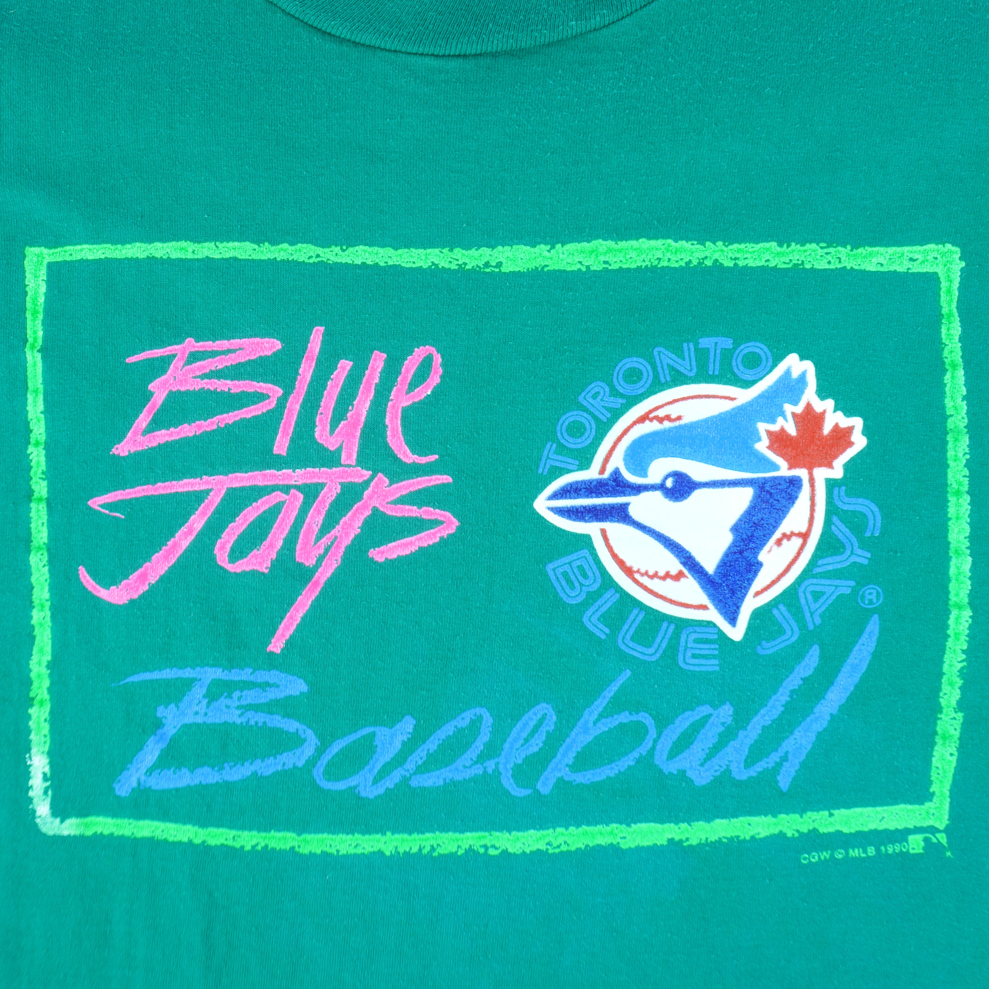 MLB (Waves) - Green Toronto Blue Jays T-shirt 1990 X-Large Vintage Retro Baseball