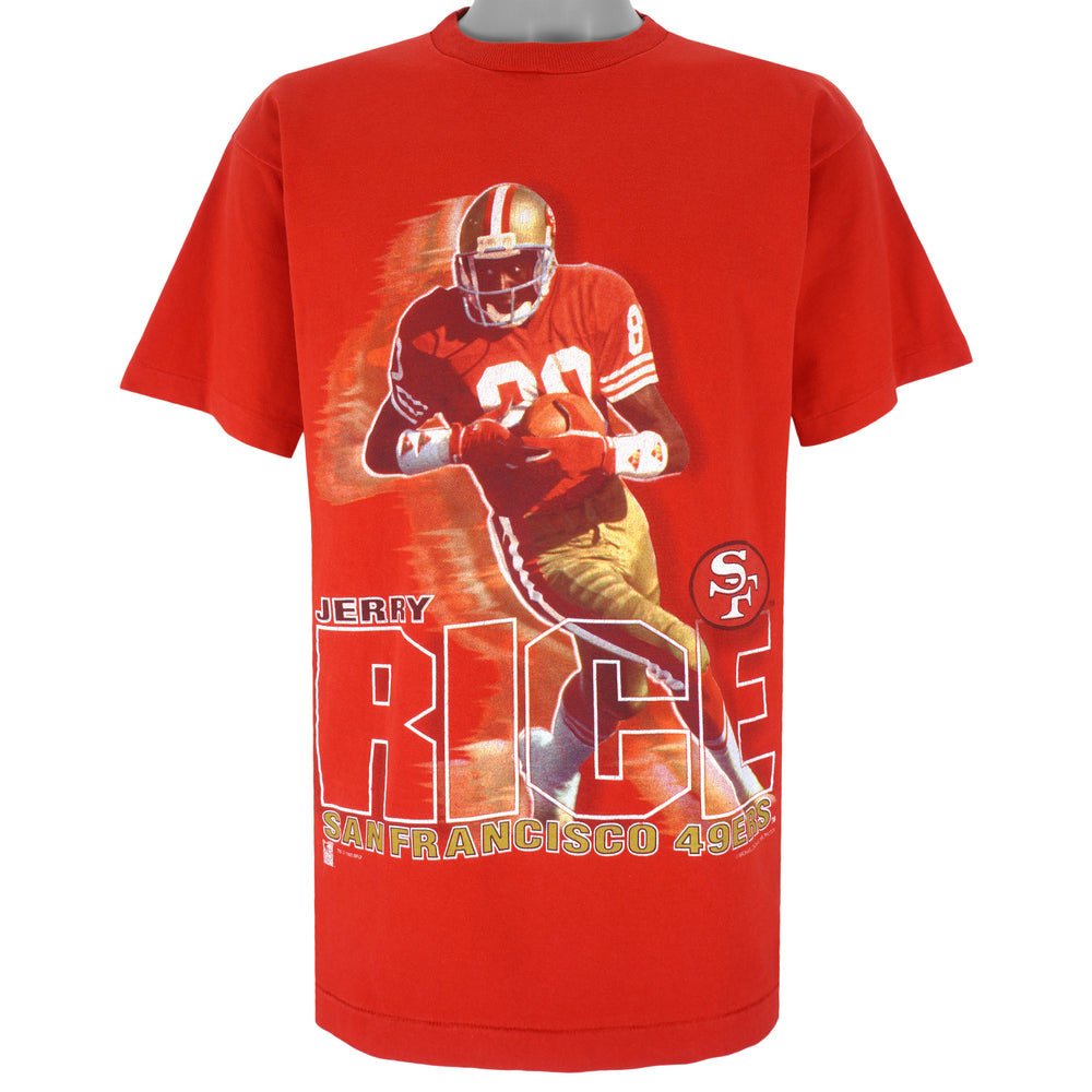NFL (Salem) - San Francisco 49ers Jerry Rice #80 T-Shirt 1995 Large Vintage Retro Football