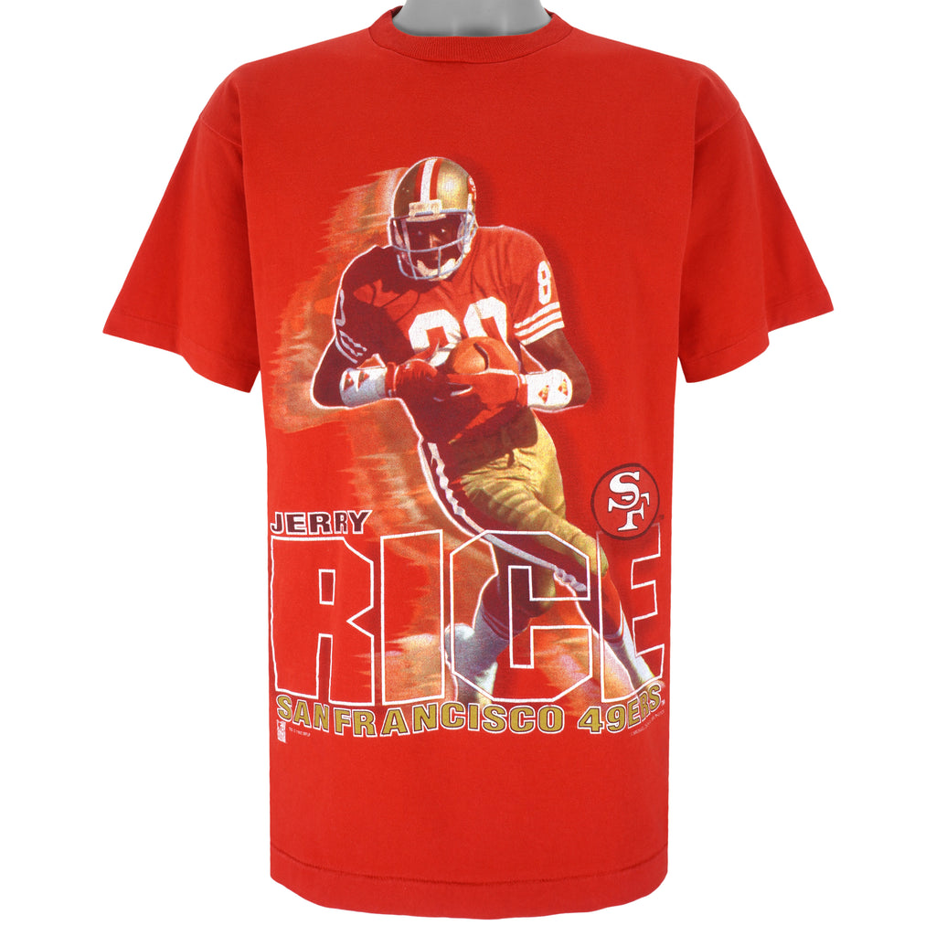 NFL (Salem) - San Francisco 49ers Jerry Rice #80 T-Shirt 1995 Large Vintage Retro Football