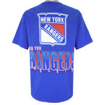 NHL (Salem) - Blue New York Rangers Big logo T-Shirt 1990s Large Vintage Retro Hockey