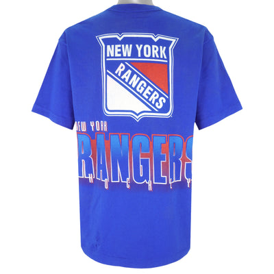 NHL (Salem) - Blue New York Rangers Big Logo T-Shirt 1990s Large