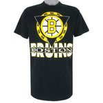 NHL (Fan Sports Wear) - Boston Bruins Big Logo T-Shirt 1990s Large Vintage Retro Hockey