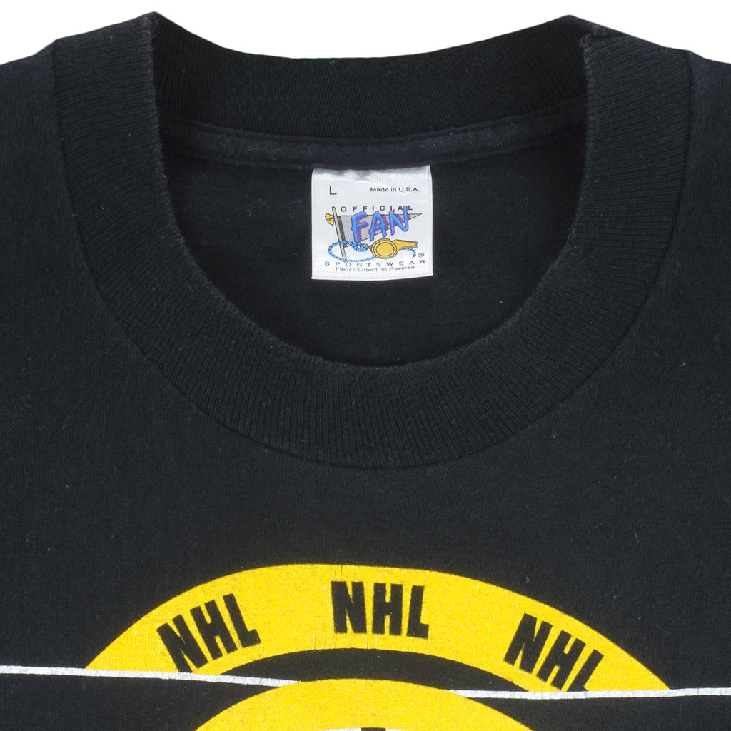 NHL (Fan Sports Wear) - Boston Bruins Big Logo T-Shirt 1990s Large Vintage Retro Hockey