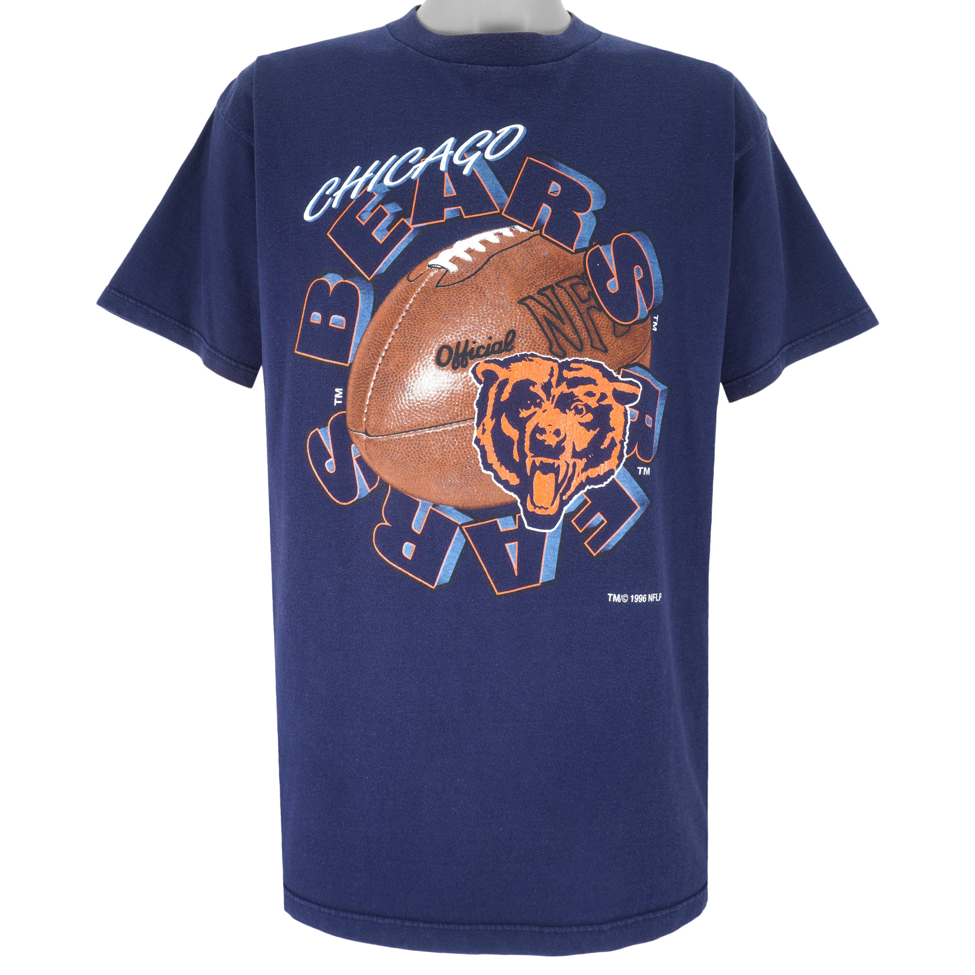 NFL (Logo 7) - Chicago Bears Big Logo T-Shirt 1996 X-Large Vintage Retro Football