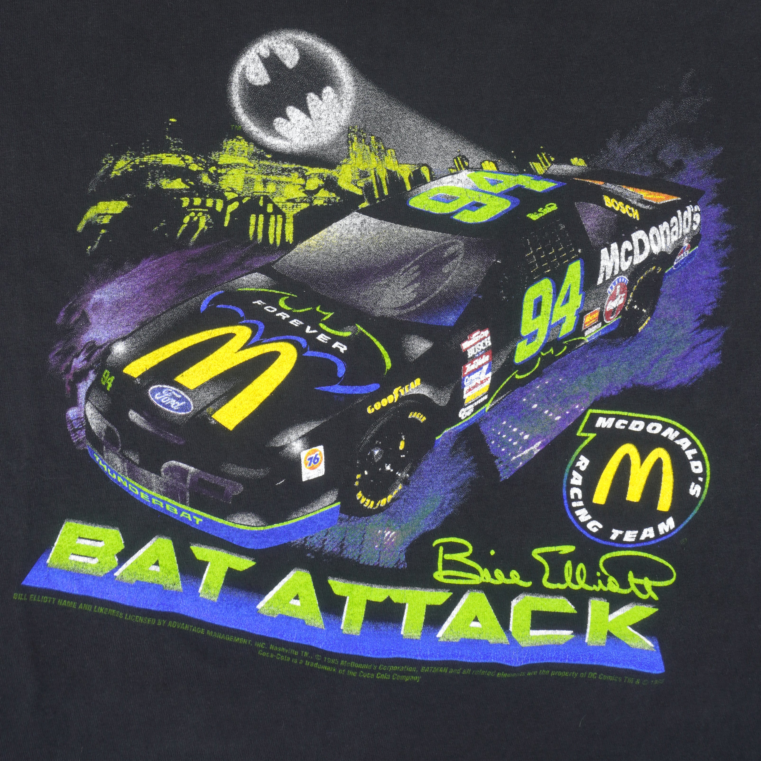 Vintage 90s McDonald's Batman Bill Elliott Nascar Racing